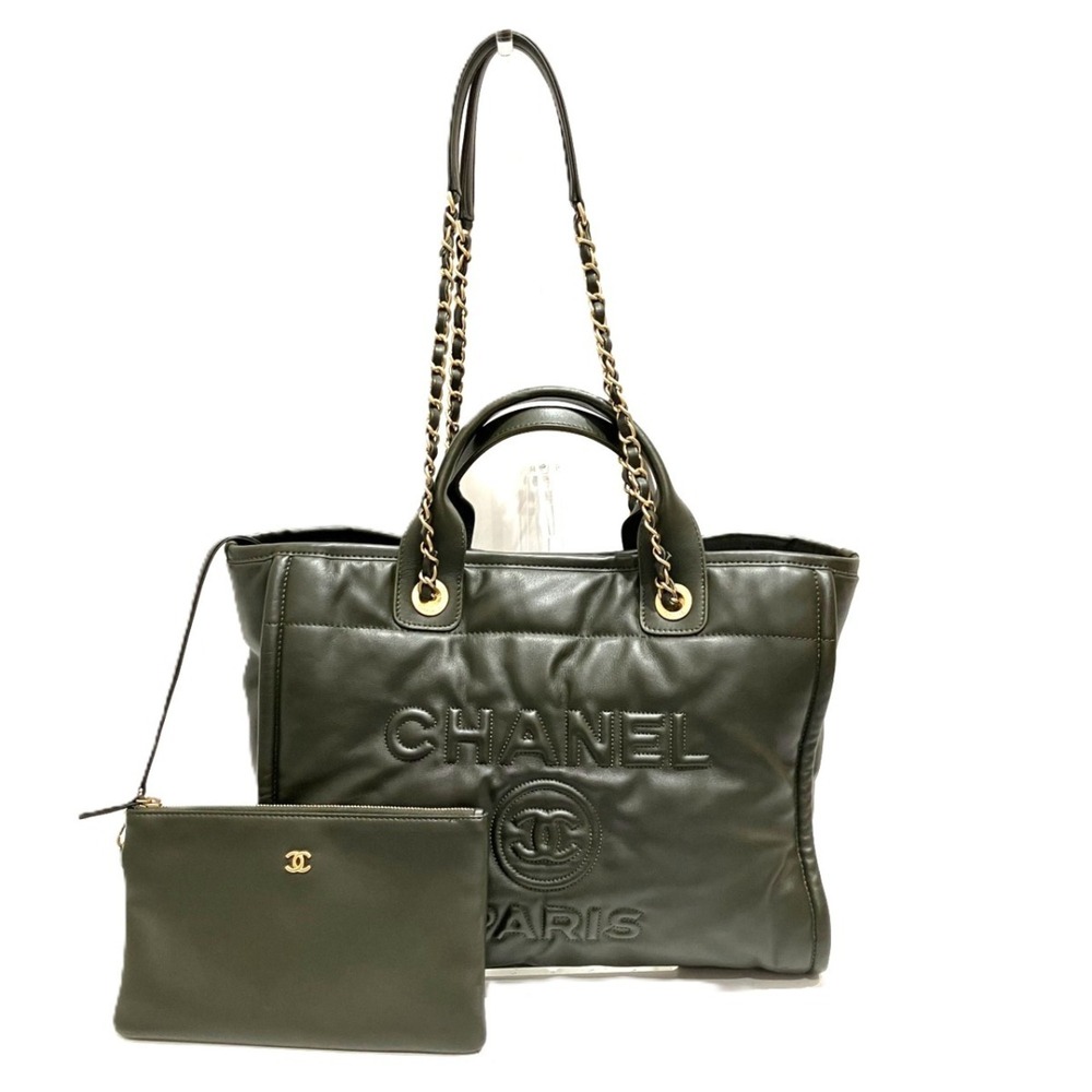 Chanel Deauville 2-way Shoulder Bag, Leather, AS3257